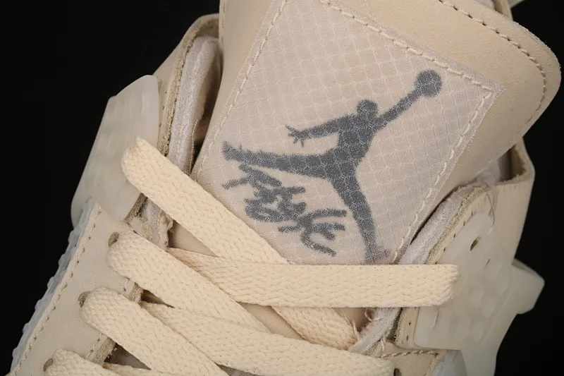 All categories Air Jordan Jordan series basketball shoes Air Jordan 4 OF x Air Jordan 4 Retro "Cream/Sail" AJ4 Jordan 4 mid-top retro casual sports culture basketball shoes CV9388-100